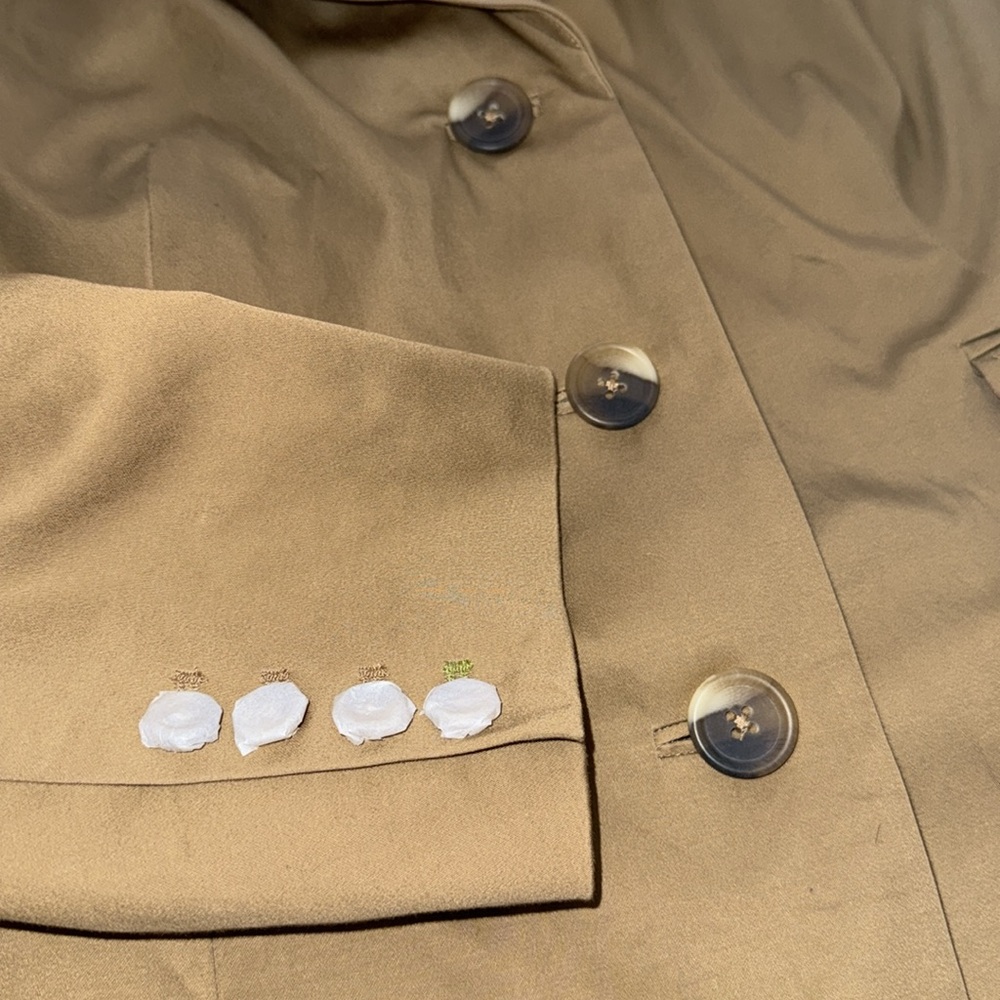 Boden tan Khaki cotton outer shell button Blazer jacket size 14 - Picture 4 of 7